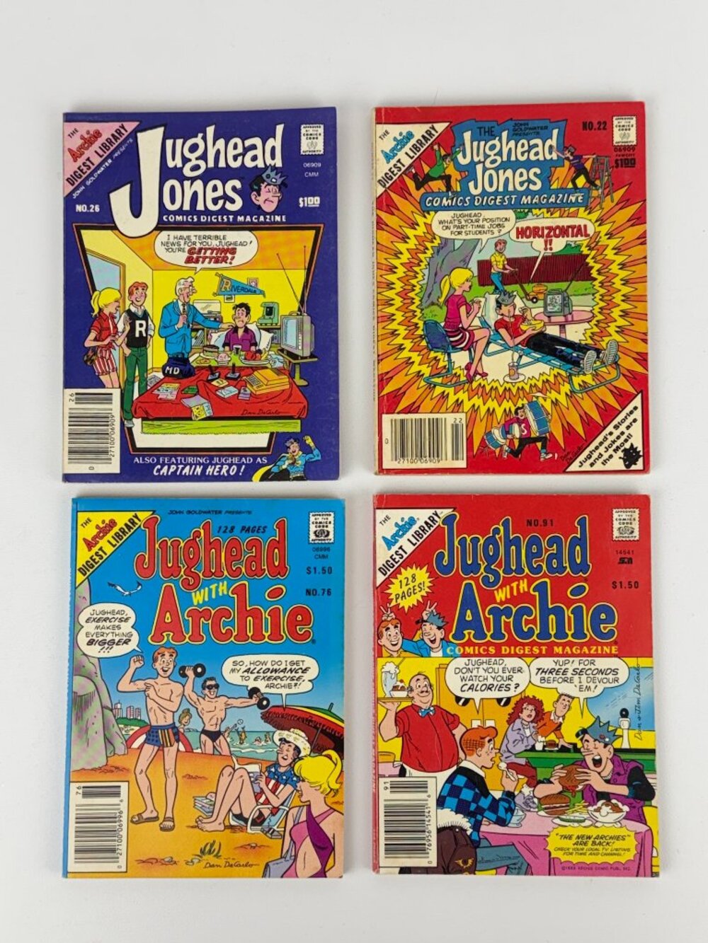 Jughead Jones Jughead‎ with Archie #22 #26 #76 #91 Vintage Comic Book Bundle